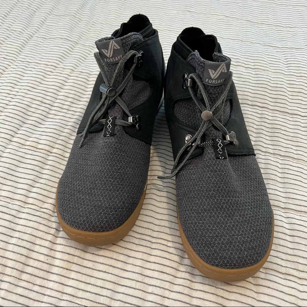 Forsake Black Leather Contour Slip On Hiking Boots 10